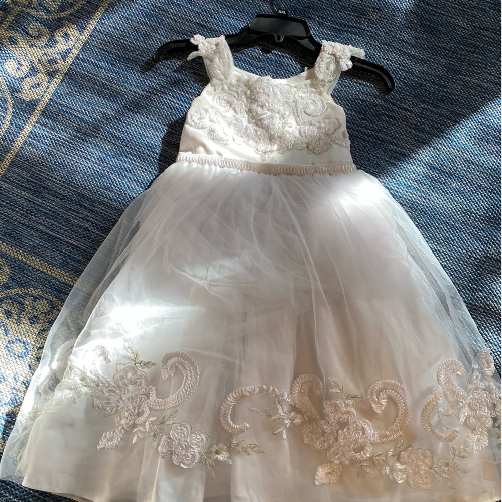 Beautiful detailed youth bridesmaid or flower girl dress